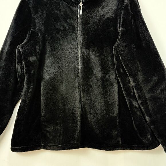 32 Degrees Heat Women's Plush Black Faux Fur Teddy Jacket Full Zip Size XXL - Picture 9 of 16